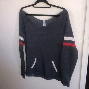 Deep scoop neck sweater